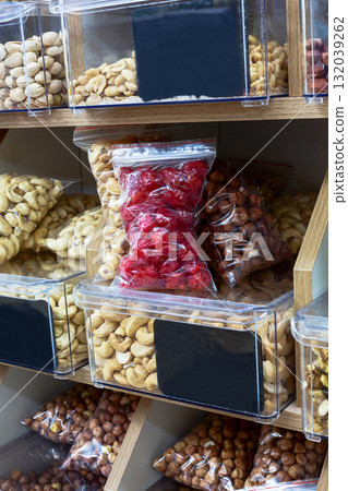 Nuts and Dried Fruits Display. Nuts and Dried Fruits Display. 132039262