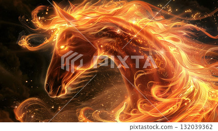 Chinese New Year. Fire horse 132039362
