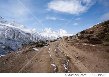 Landscape from Pheriche town area, EBC trekking, Nepal 132039505