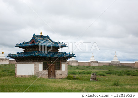 Erdene Zuu monastery view, Mongolia landmark Erdene Zuu monastery view, Mongolia landmark 132039529