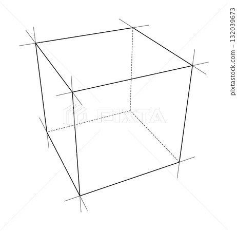 Geometric Wireframe Cube 132039673
