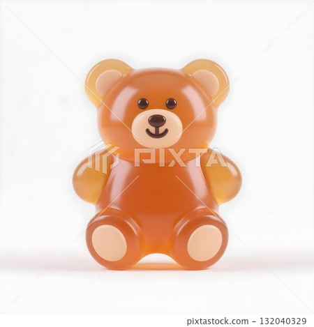 3d icon gummy bear candy isolated on white background sweet snack neurodiversity autism ADHD sensory processing inclusion 132040329