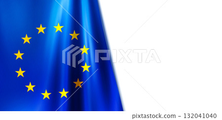 Realistic wavy European Union flag isolated on white background Realistic wavy European Union flag isolated on white background 132041040