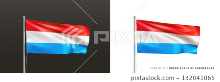 Realistic national flag of the Grand Duchy of Luxembourg Realistic national flag of the Grand Duchy of Luxembourg 132041065