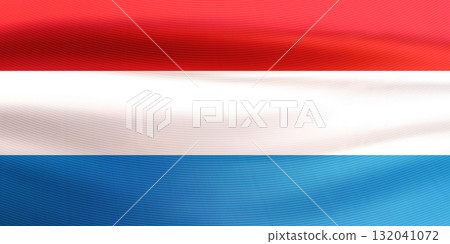 Wavy national Luxembourg flag with realistic fabric texture Wavy national Luxembourg flag with realistic fabric texture 132041072