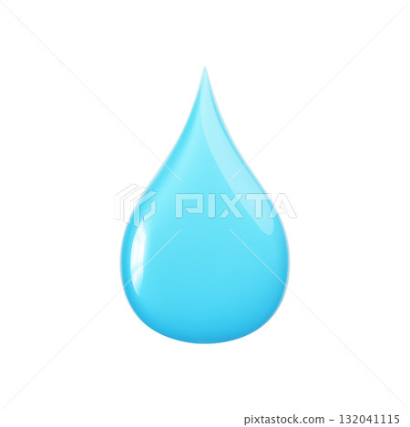 Blue 3d water drop icon. Droplet shape for weather forecast 132041115