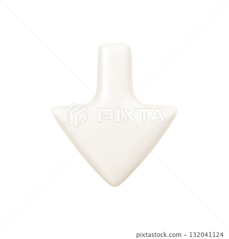 Realistic glossy 3d arrow icon pointing down 132041124