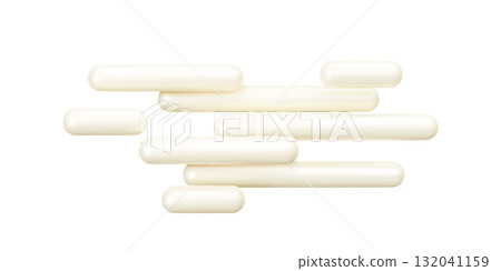 Glossy 3d fog icon. Geometric rounded rectangle foggy shapes 132041159