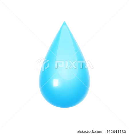 Blue glossy bubble 3d water drop icon Blue glossy bubble 3d water drop icon 132041180