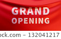Grand opening banner with red realistic 3d fabric texture 132041217