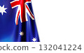 Realistic wavy fabric flag of Australia isolated on white background 132041224