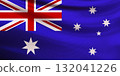 Realistic wavy national flag of Australia 132041226
