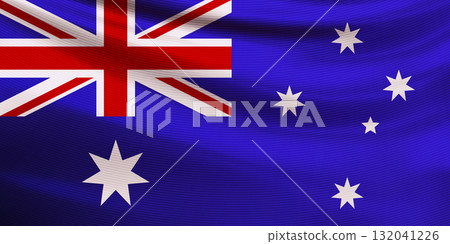 Realistic wavy national flag of Australia Realistic wavy national flag of Australia 132041226