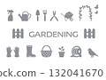 園藝圖示集（灰色、簡單、輪廓） 132041670