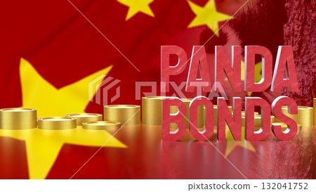 The Panda Bonds for Chinese Business concept 3d Rendering. 132041752