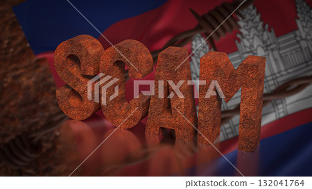 The Scam and Cambodia flag for Background 3d Rendering. The Scam and Cambodia flag for Background 3d Rendering. 132041764