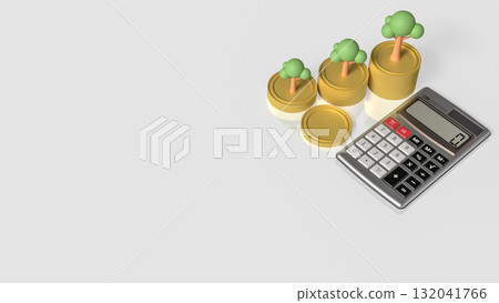 The Tree and coins for Earn or Business concept 3d Rendering. 132041766