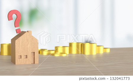 The House on Red Question mark for Property or real estate concept 3d Rendering. 132041773