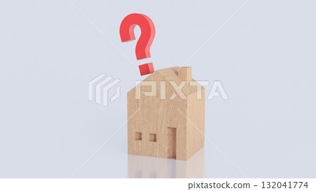 The House on Red Question mark for Property or real estate concept 3d Rendering. 132041774