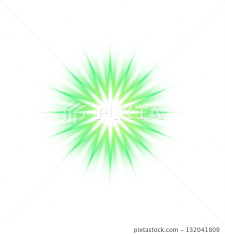 透明背景上的亮綠色輻射光設計 132041809