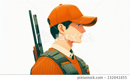 拿著槍的獵人的插圖 拿著槍的獵人的插圖 132041855
