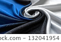 Abstract Swirling Fabric Vortex in Blue, White, Black and Gray 132041954