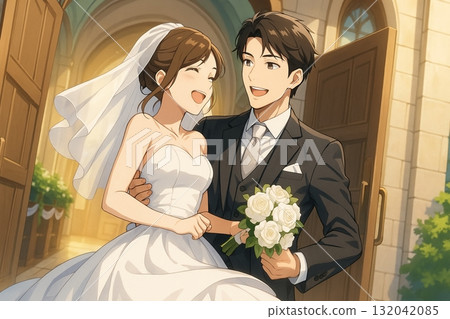 充滿愛的擁抱：新郎抱起新娘的幸福時刻 132042085