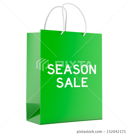 Season Sale, shopping bag. 3D rendering Season Sale, shopping bag. 3D rendering 132042171