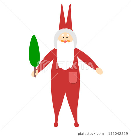 Christmas illustration: Cute Santa Claus, Mall Santa style, Vector Christmas illustration: Cute Santa Claus, Mall Santa style, Vector 132042229