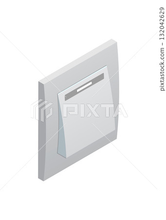 White light switch floating in mid air on white background_stock illustration White light switch floating in mid air on white background_stock illustration 132042629
