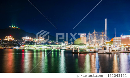 Nagasaki Bay Area and Illuminated Inasayama Radio Tower Nagasaki Bay Area and Illuminated Inasayama Radio Tower 132043131