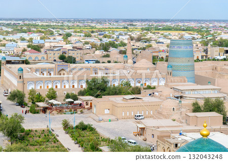Beautiful view from the UNESCO World Heritage Site, Ichan-Kala Tower, Khiva, Uzbekistan Beautiful view from the UNESCO World Heritage Site, Ichan-Kala Tower, Khiva, Uzbekistan 132043248
