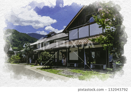 水彩畫風格，鹿野，鳥取市鹿野往來交流中心，童年的夢想，鳥取縣鳥取市 132043792