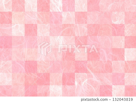 Pink fluffy Japanese paper with a checkered pattern Pink fluffy Japanese paper with a checkered pattern 132043819