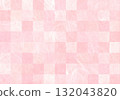 粉紅色蓬鬆的日本紙，有格子圖案 132043820
