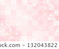 粉紅色蓬鬆和紙，帶有格子和花卉圖案 132043822