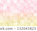 粉紅色蓬鬆和紙，帶有格子和花卉圖案 132043823