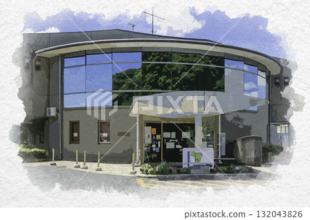 鳥取縣鳥取市卡野溫泉Hotpia˚野市的水彩畫 132043826