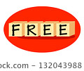 Stylish illustration material with the word FREE written on it 132043988