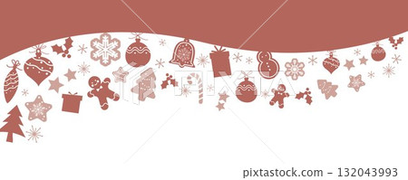 Christmas tree and snowman ornaments, Merry Christmas decoration garland Christmas tree and snowman ornaments, Merry Christmas decoration garland 132043993