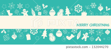 Christmas decoration illustration, Merry Christmas decorative banner Christmas decoration illustration, Merry Christmas decorative banner 132044270