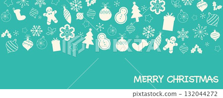 聖誕裝飾插圖,聖誕快樂裝飾橫幅 聖誕裝飾插圖,聖誕快樂裝飾橫幅 132044272