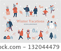 People enjoying winter vacation 132044479
