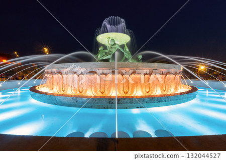 Triton Fountain at Night in Valletta Malta Triton Fountain at Night in Valletta Malta 132044527