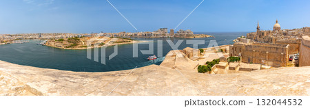 Panoramic View of Valletta and Marsamxett Harbour Malta Panoramic View of Valletta and Marsamxett Harbour Malta 132044532