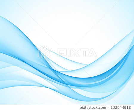 Abstract blue wave design with a smooth flowing curve illustration for a futuristic digital art backdrop or web wallpaper 132044918