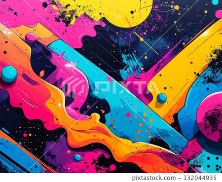 An abstract colorful grunge background with circle pattern illustrates water bubble art and a rainbow sky light design vector illustration decoration An abstract colorful grunge background with circle pattern illustrates water bubble art and a rainbow sky light design vector illustration decoration 132044935