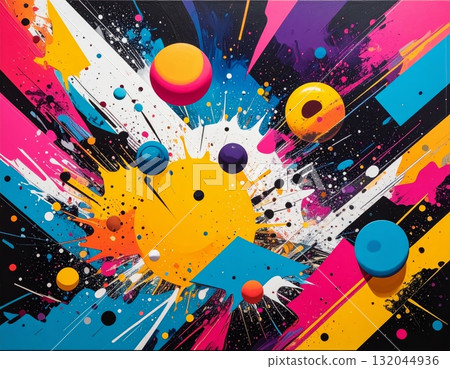 An abstract colorful grunge background with circle pattern illustrates water bubble art and a rainbow sky light design vector illustration decoration An abstract colorful grunge background with circle pattern illustrates water bubble art and a rainbow sky light design vector illustration decoration 132044936