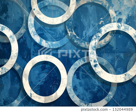Abstract blue background with geometric circle pattern vector illustration Abstract blue background with geometric circle pattern vector illustration 132044989