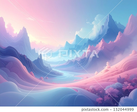Vibrant summer sunset over the lake with clouds reflecting on the still water and sky ablaze in pink and purple beauty Vibrant summer sunset over the lake with clouds reflecting on the still water and sky ablaze in pink and purple beauty 132044999